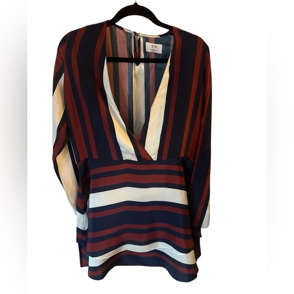 Sir. Women's Striped V-Neck mini dress- Multicolor size 1 - Picture 6 of 9